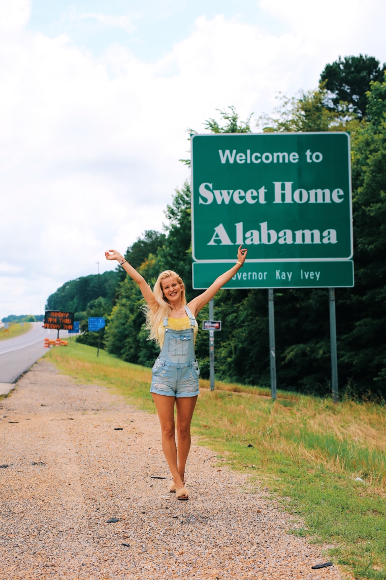 sweet home alabama road sign welcome road trip tour