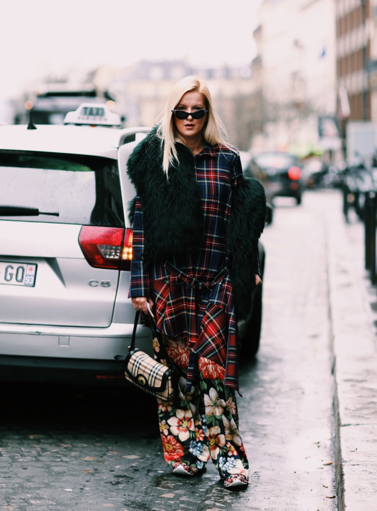 paris fashion week 2018 streetstyle tartan burberry pattern trend