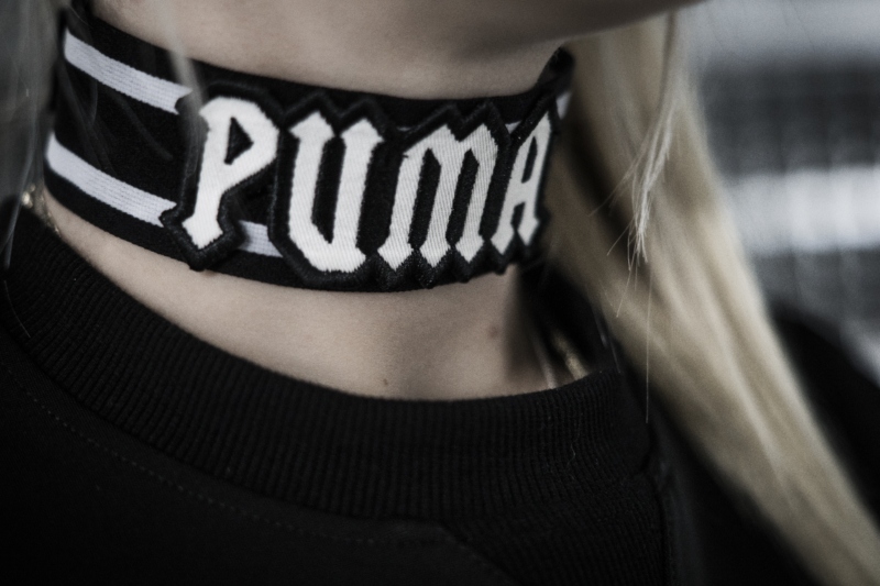 puma xxl chocker, fenty puma by rihanna collection, schwarz weiß