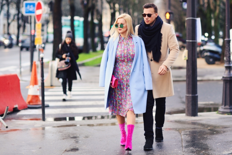 super stylish best dresses streetstyle couple paris fashion week streetstyle 2018 best