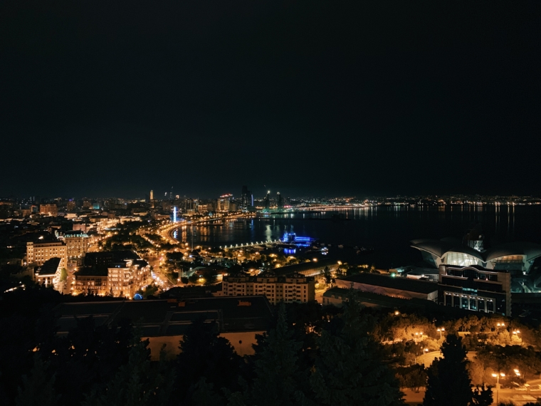 baku Azerbaijan by night 