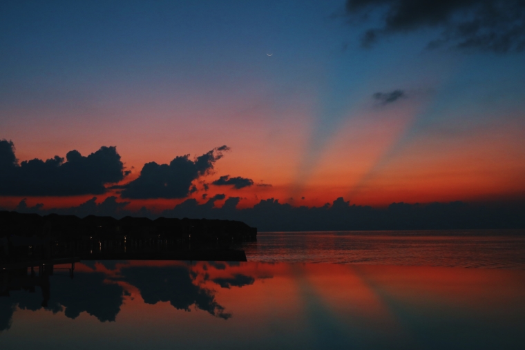 most beautiful sunset Lily Beach Resort & Spa Maldives
