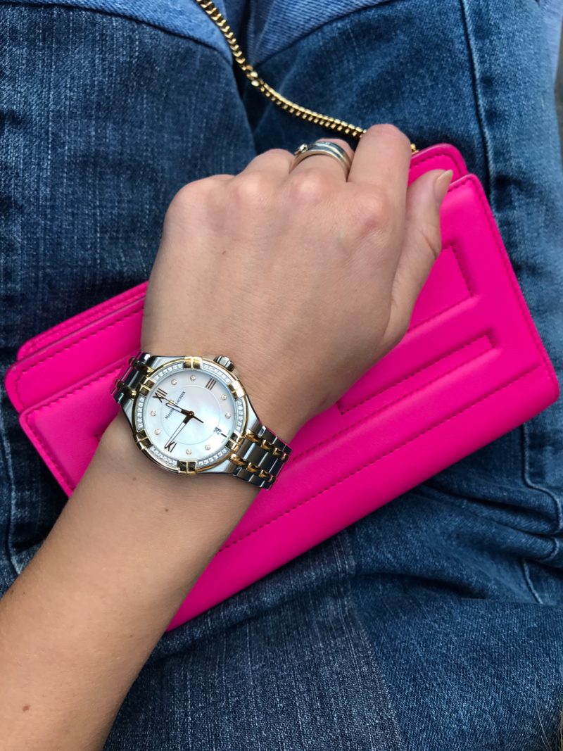 maurice lacroix, armbanduhr, fendi tasche pink