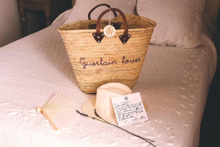 guerlain lover straw bag 