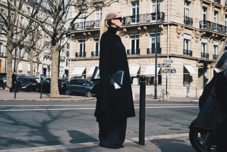 julius paris fashion week streetstyle all black mm6 margiela bow bag