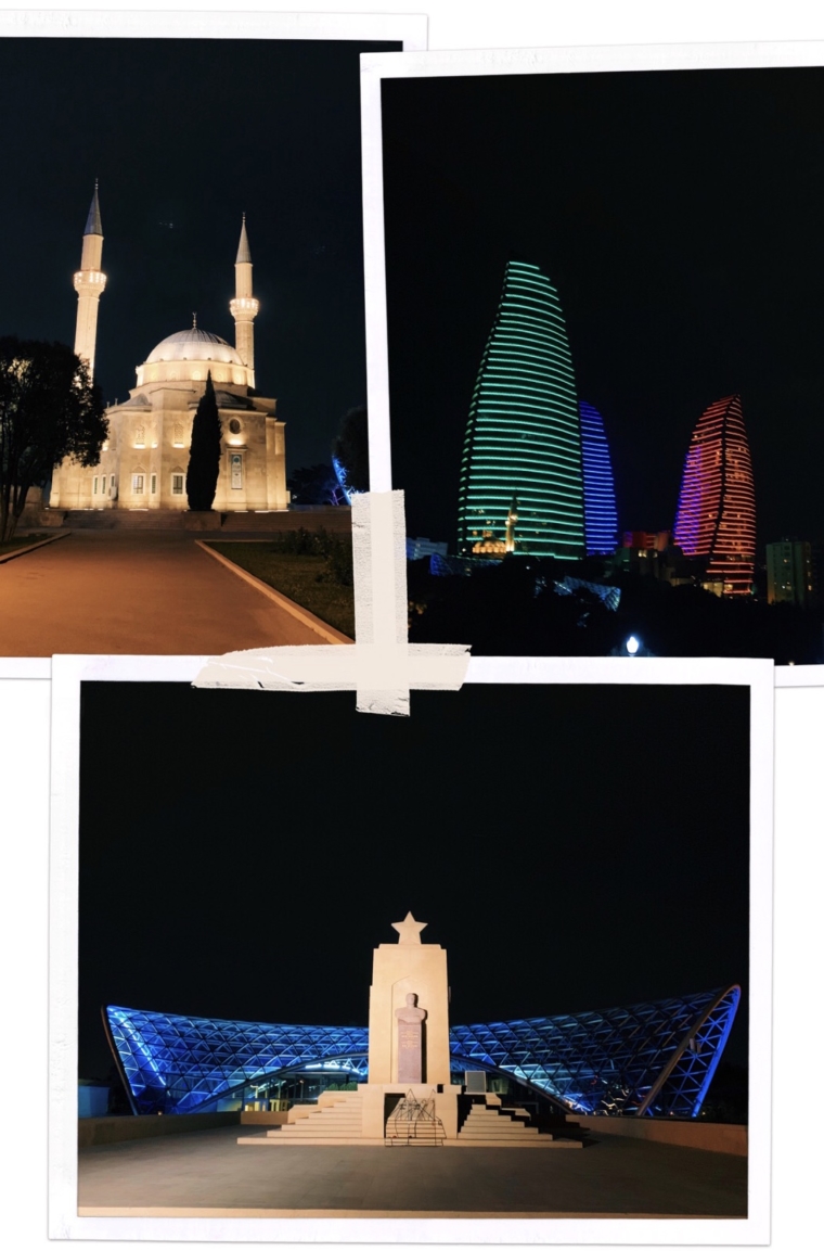 baku by night Azerbaijan 