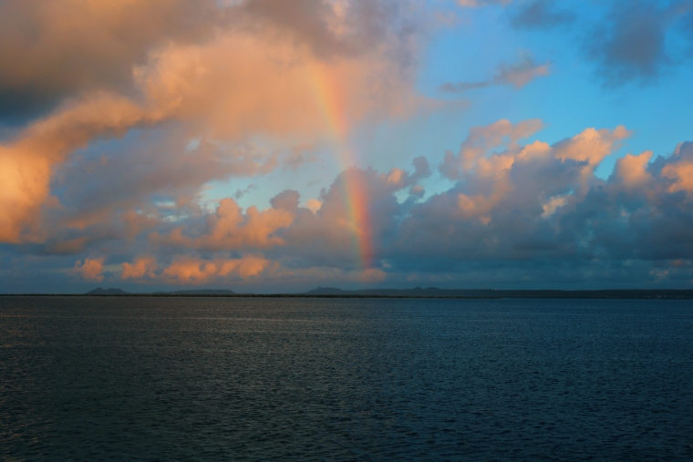 bonaire sunset rainbow sunrire