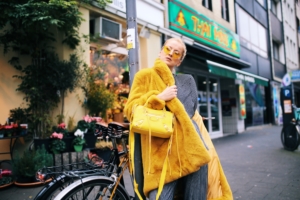 faux fake fur in yellow trend 2018 balenciaga