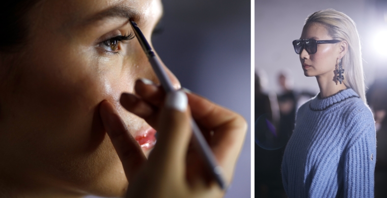 platform fashion backstage make up hair
