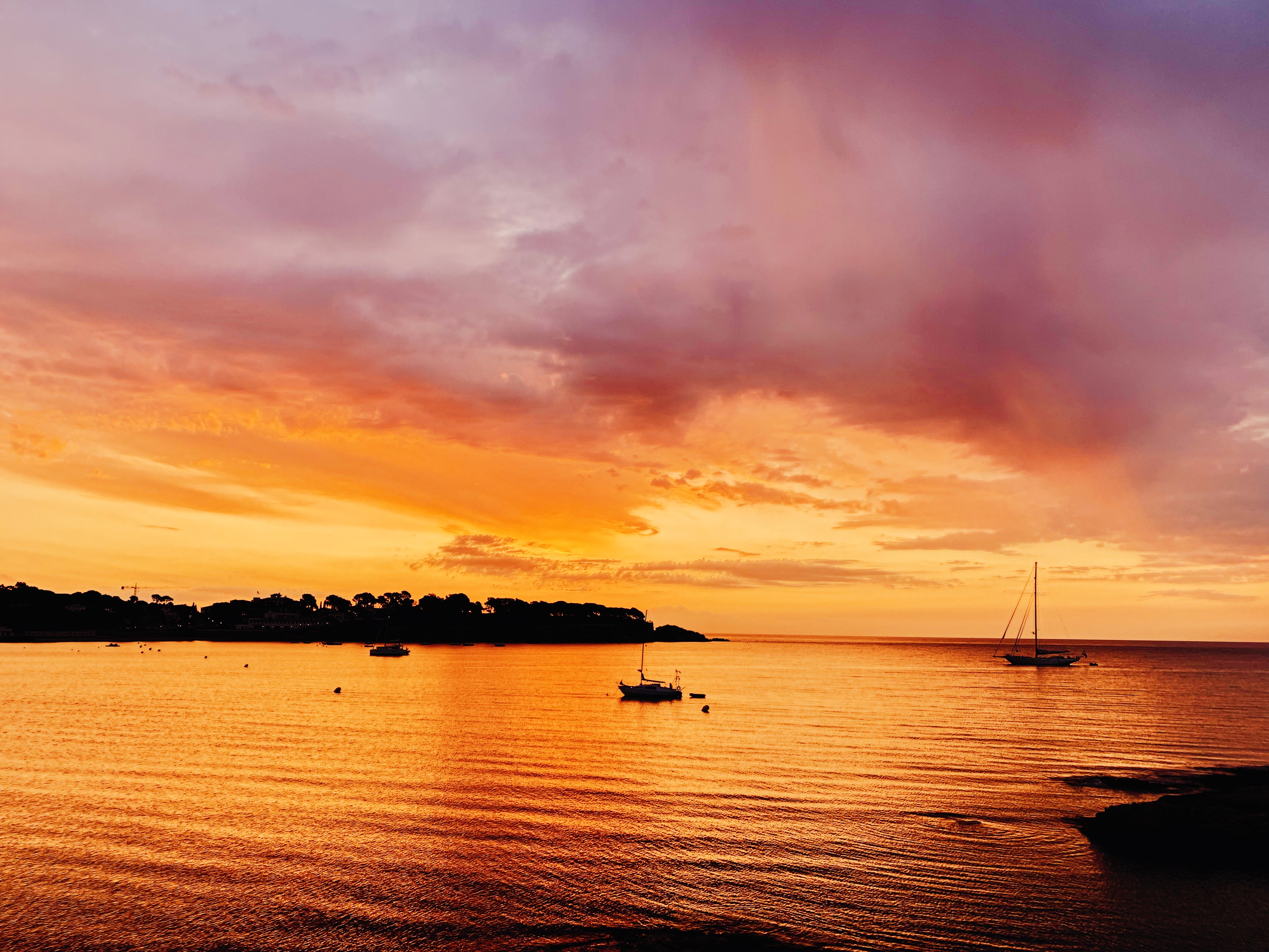 costa brava sunset pink sky