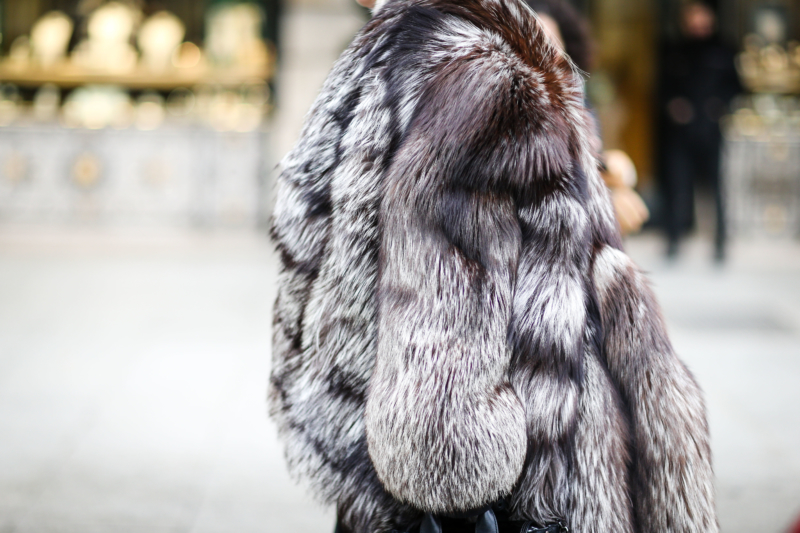 fur coat streetstyle paris