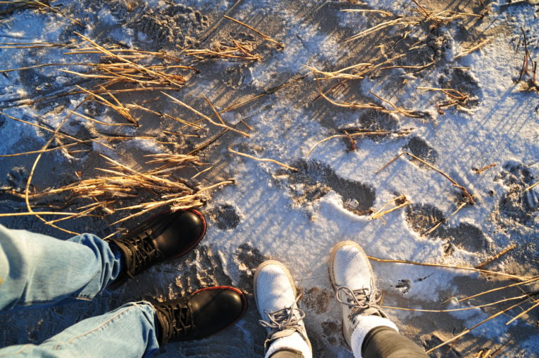 frozen beach parnu pärnu estland estonia