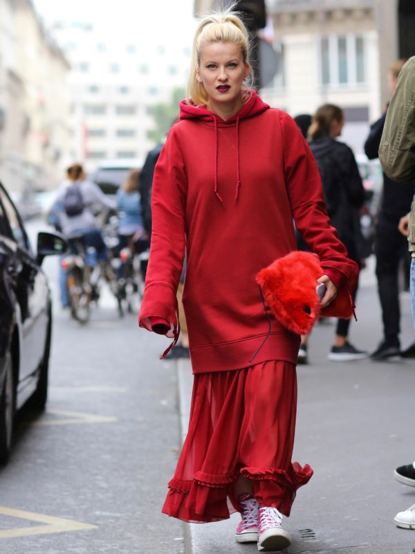 red mm6 sweater dress margiela vetement