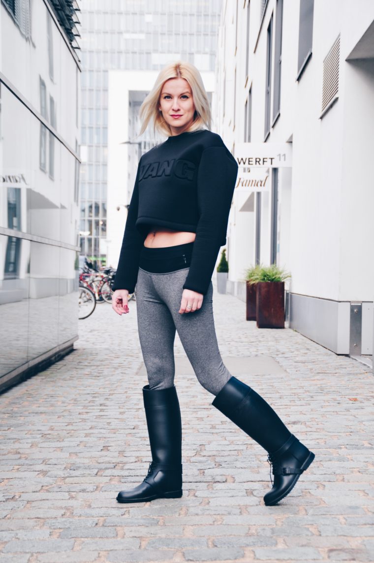 Alexander Wang H&M Neopren Sweatshirt Schwarz