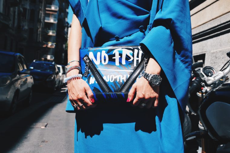 kenzo bag clutch baby blue no fish no nothing