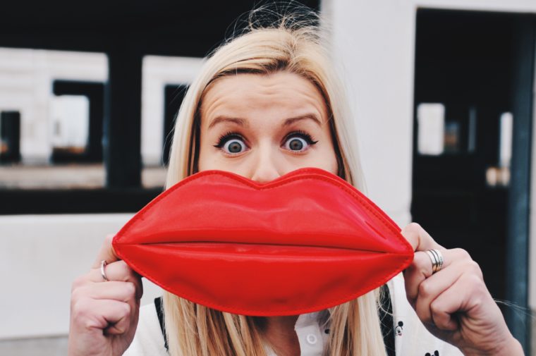 lustige tasche lippen lips form shape