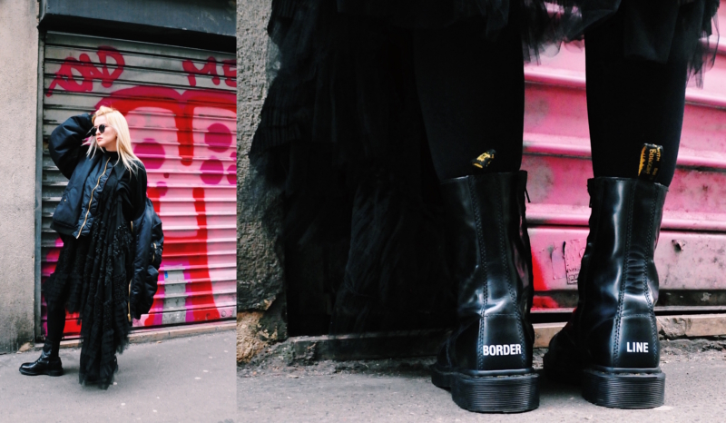 vetements border line boots shoes black bowie wong haute couture dress xxl bomber jacket vintage 