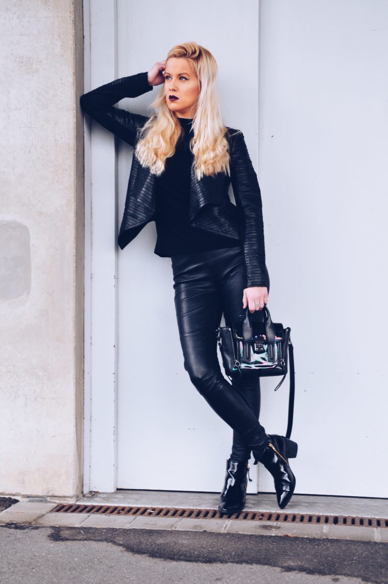 black edgy look leather punky freaky nation lederjacke