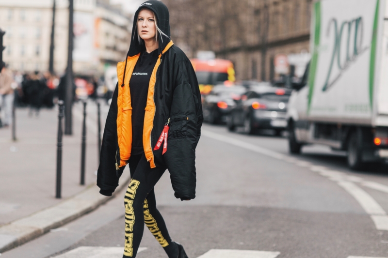 vetements black orange reversible bomber xxl jacket 2017 streetstyle paris