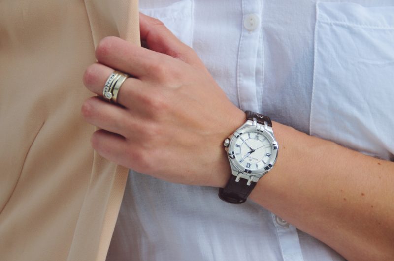 brown leather watch maurice lacroix