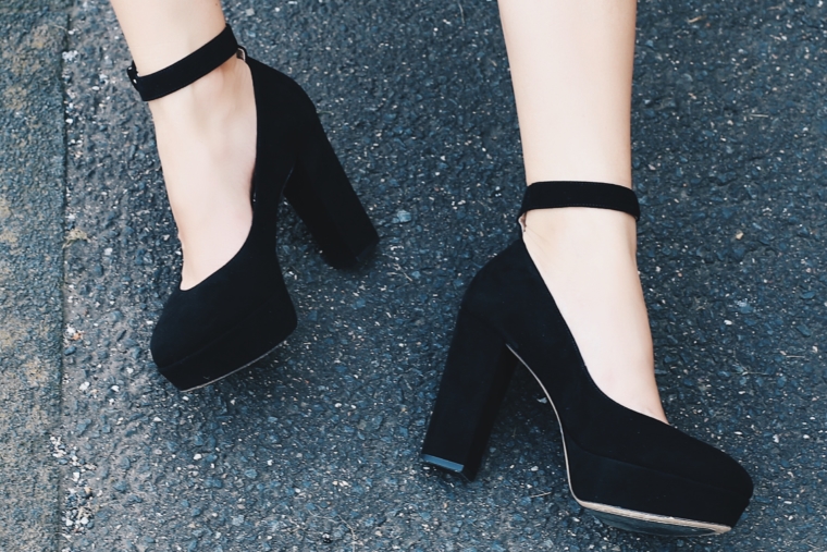 högl highheels plateu wildleder schwarz