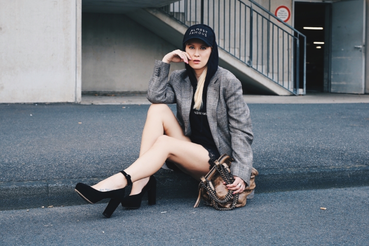 wool xxl checked beige brown jacket balenciaga style