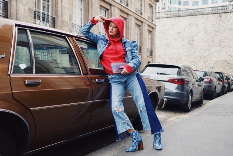 paris fashion week streetstyle vetements hoodie jeans denim 