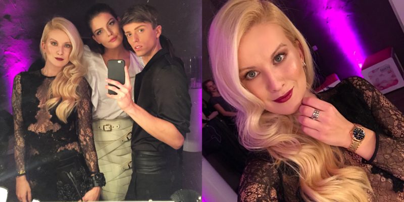 after show party, outfits, selfie, makeup, goldene uhr
