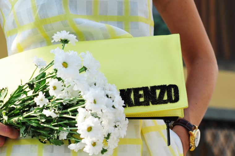 neon gelbe kenzo tasche