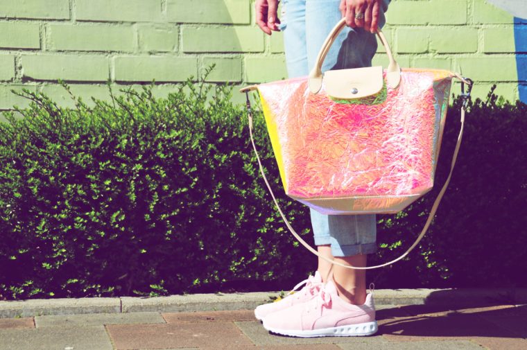 longchamp le pliage puma limited edition rosa