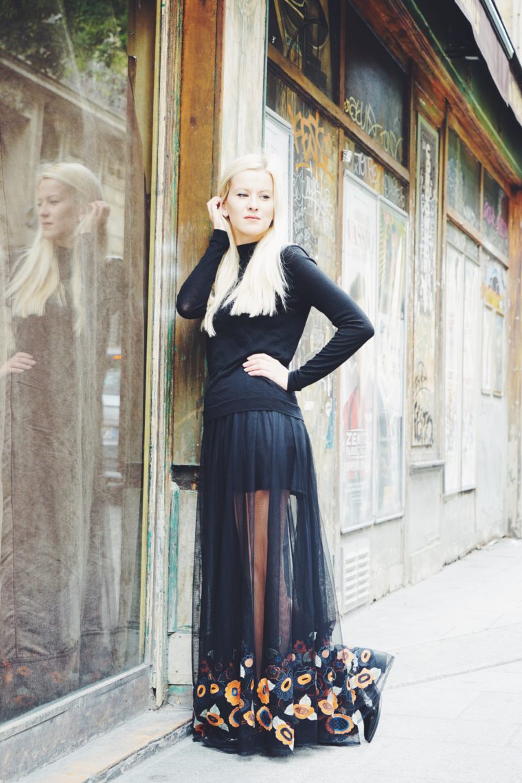 Maxi-Rock mit Blumenmuster