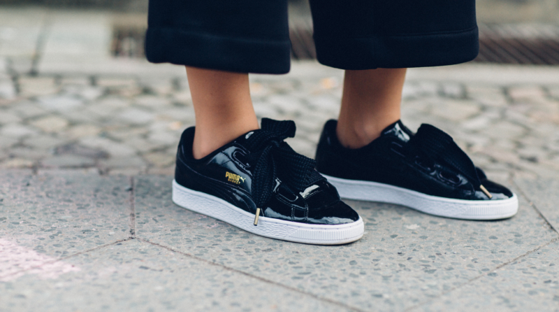 puma basket heart sneaker black