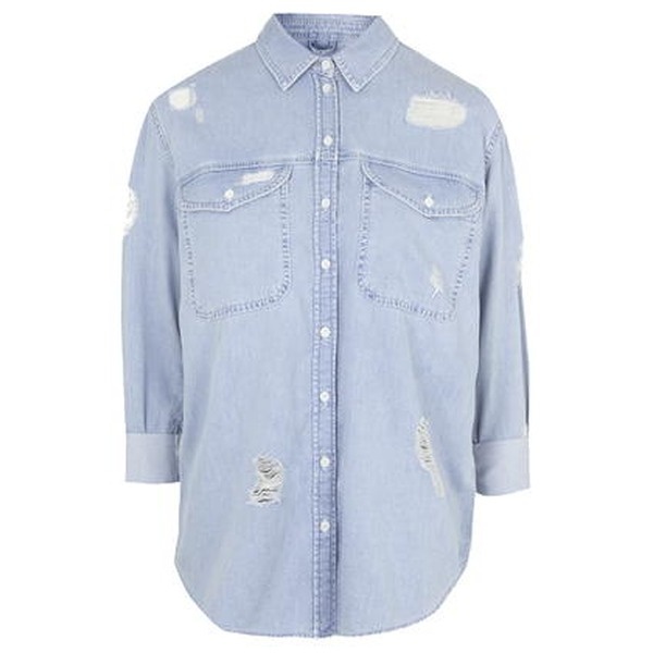Oversized destroyed Jeans Shirt Topshop