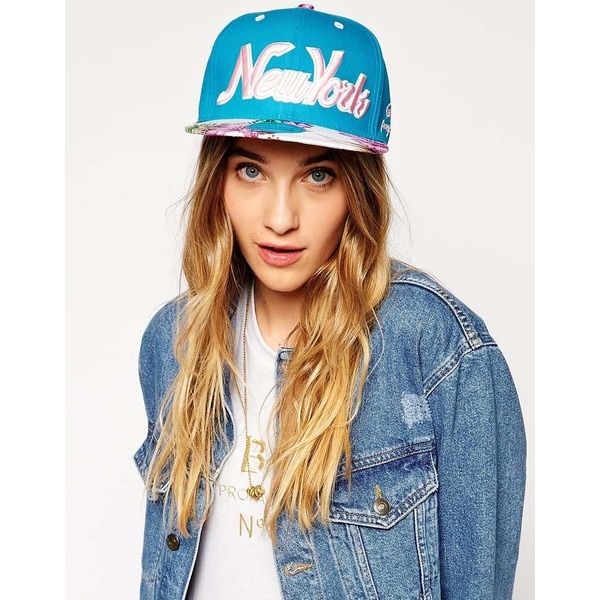 Liquorish - New York - Baseball-Kappe mit Hawaii-Blumenmuster - Mehrfarbig