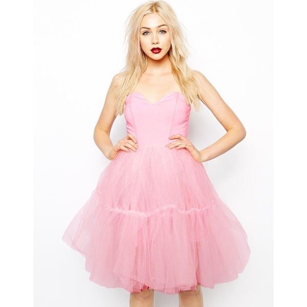 ASOS - Ballkleid aus Netzstoff - Rose tutu rosa