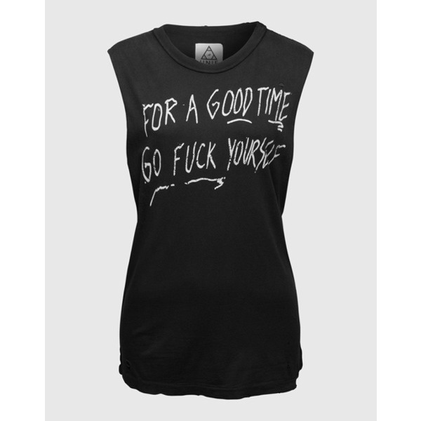 UNIF Oversize Tanktop 'For a good time' Damen schwarz