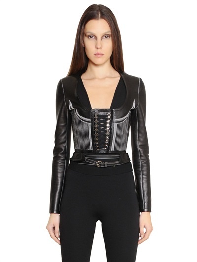 GIVENCHY - KORSETTJACKE AUS NAPPALEDER - SCHWARZ