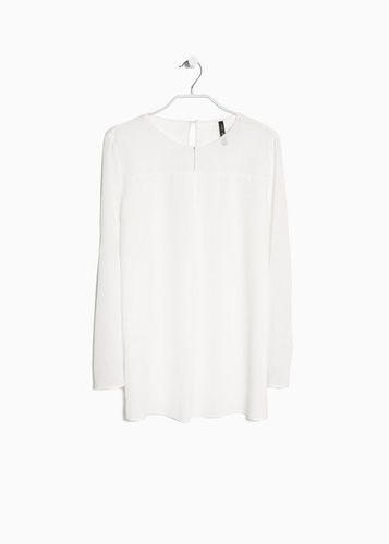 MANGO MANGO Bluse mit Plumetis-Einsatz weiß