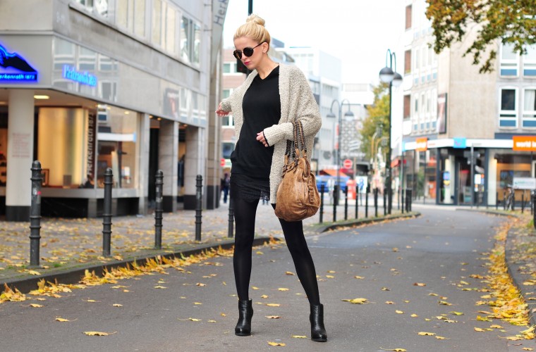1.Cardigan: Primark, 2.Pullover: Zara men, 3.Rock/Skirt: Zara, 4.Tasche/Bag: Givenchy, 5.Boots: Buffalo Cheat day