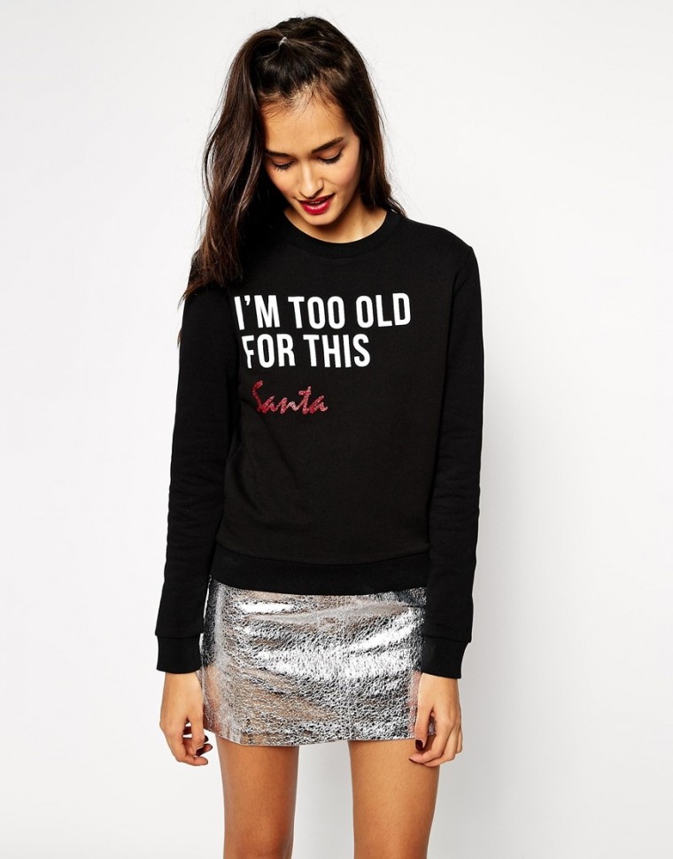TOO OLD FOR SANTA damen weihnachts pullover christmas