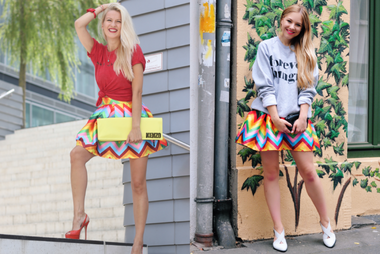 rainbow regenbogen rock skirt valentino look a like replica