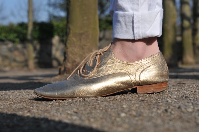 massimo dutti gold schuhe shoes