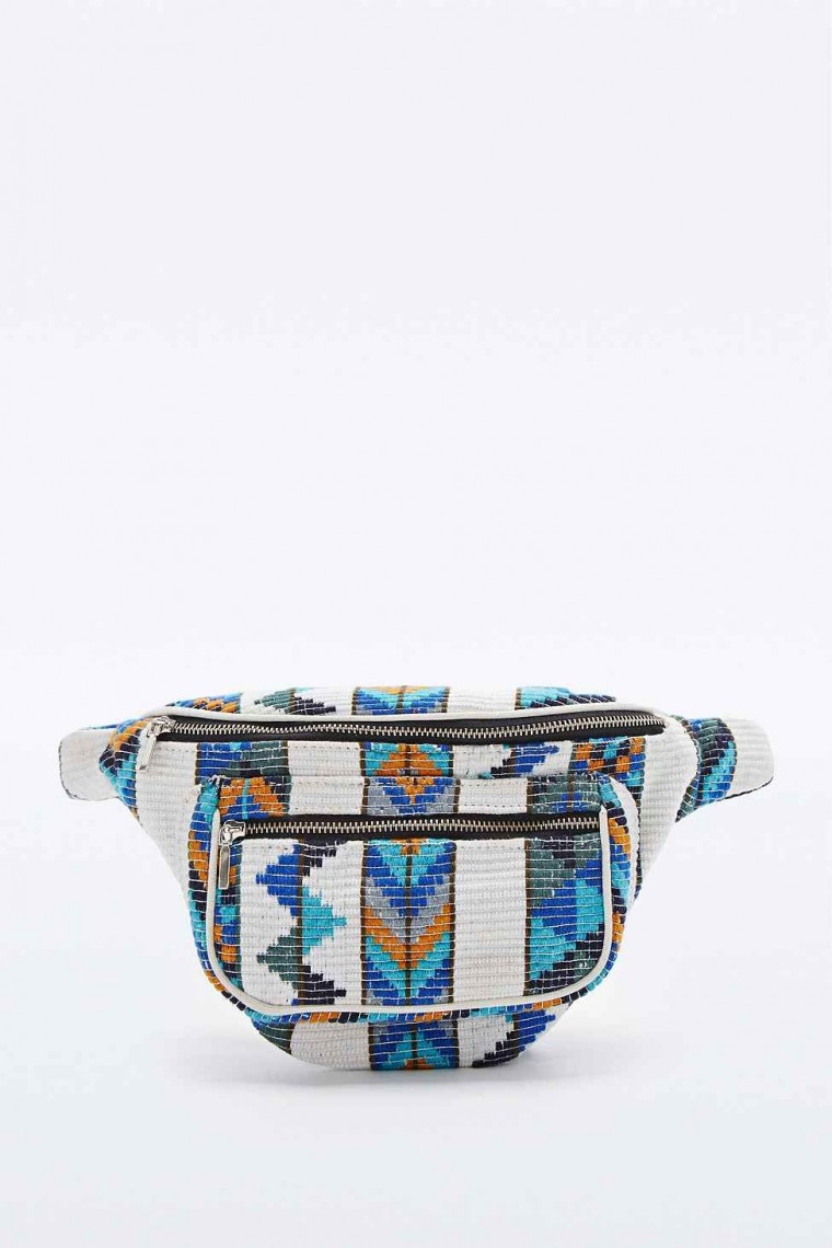 Ecote Carpet Tapestry Bumbag in Blue and White