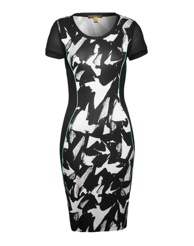 Bandolera Bodycon Dress ‘Nancy‘ schwarz/weiss