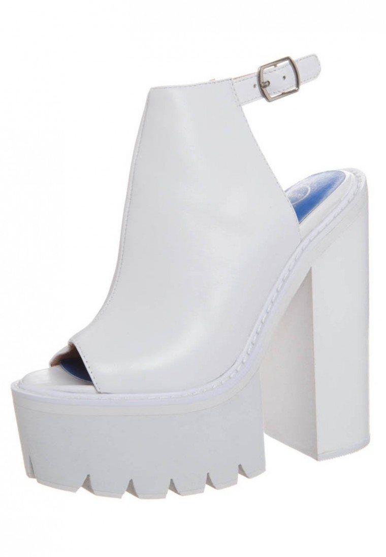 Monster Heels Jeffrey Campbell High Heel Sandaletten white leather