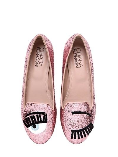 Chiara Ferragni's Loafers CHIARA FERRAGNI - rose 10MM HOHE LOAFERS MIT GLITZER UND