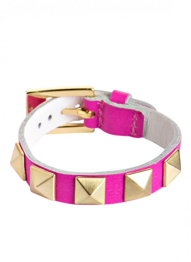 gorjana Lederarmband NEON PYRAMID STUD armband pink rosa bracelet armcandy