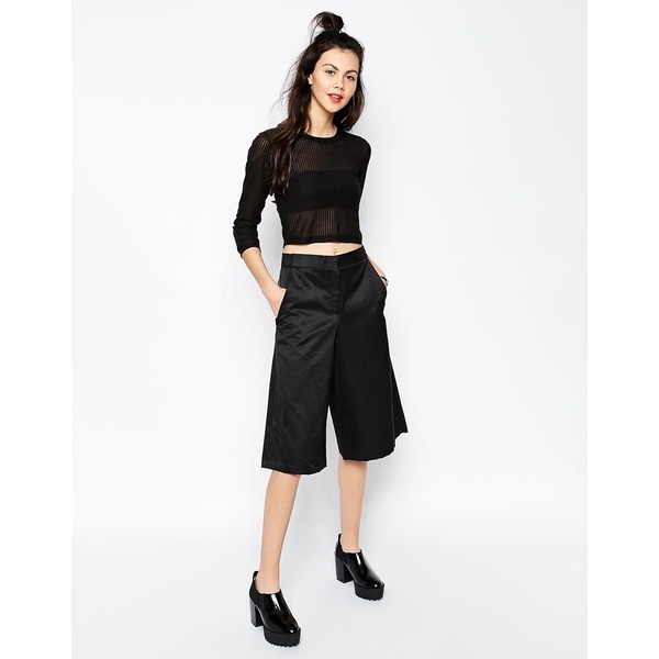 Monki - Culotte-Hosenrock - Schwarz asos