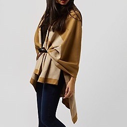 Gestreifter Poncho, Kamelbraun camel cape new look