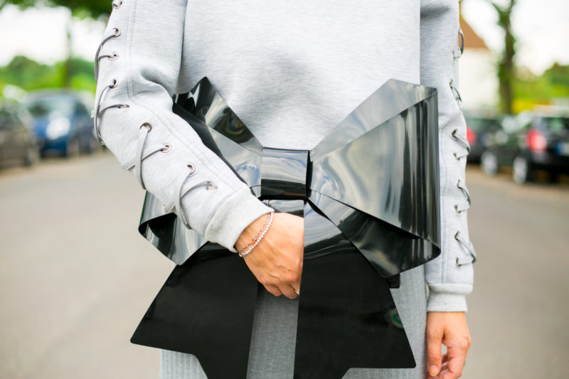 mm6 maison margiela bow bag clutch tasche schleife xxl schwarz balck